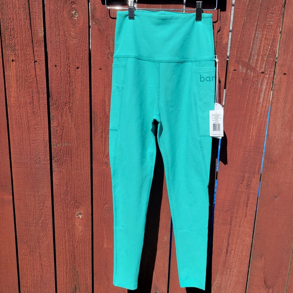 Beyond Yoga x barre3 Space Dyed High Waisted Pocket Midi Leggings Teal M New